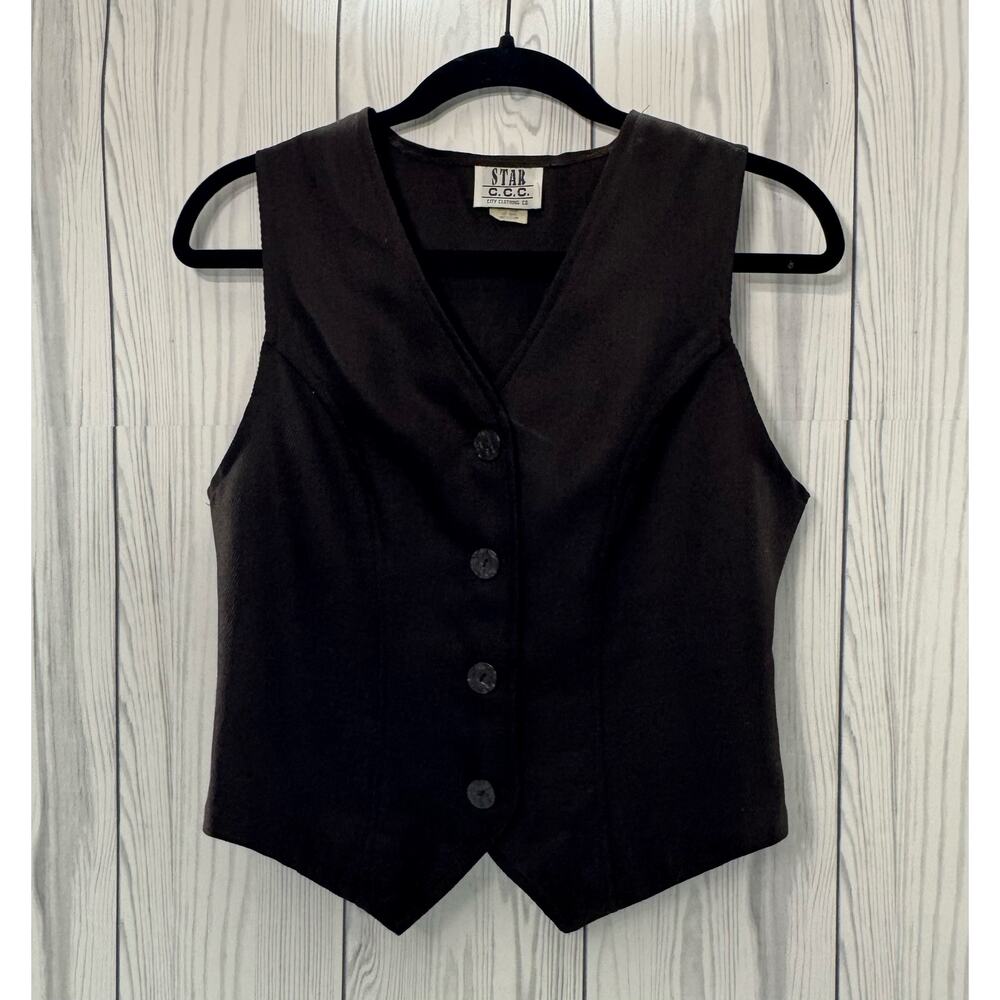 Vintage STAR C.C.C. Womens Medium Brown Button-Up Vest Made in USA
